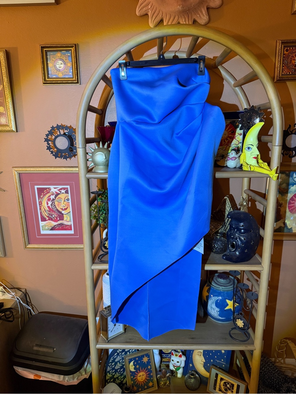 ASOS Royal Blue Draped Midi Skirt